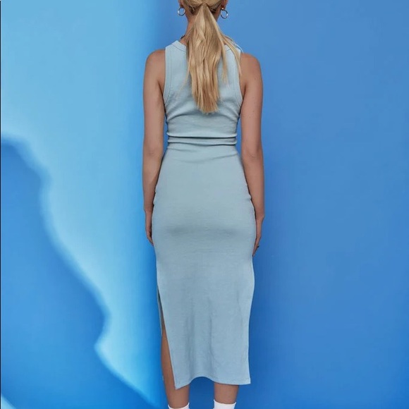 Madison The Label Blue Tie Front Dress - Picture 2 of 3